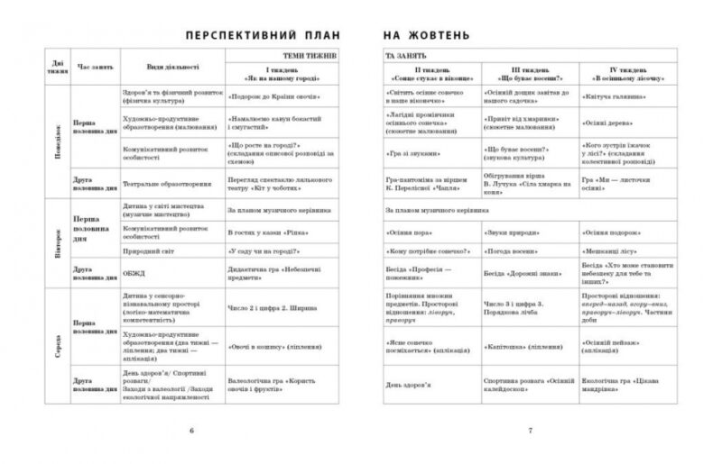 Розгорнутий календарний план. Жовтень. Середній вік. Ванжа С.М. (Укр) Ранок (9786170974761) (520001) - Зображення 2