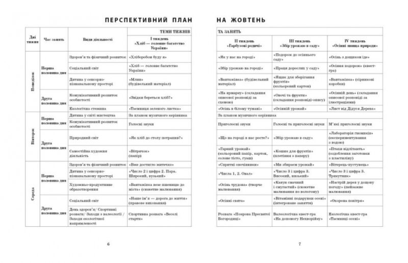 Розгорнутий календарний план. Жовтень. Старший вік. Ванжа С.М. (Укр) Ранок (9786170974778) (520002) - Зображення 2
