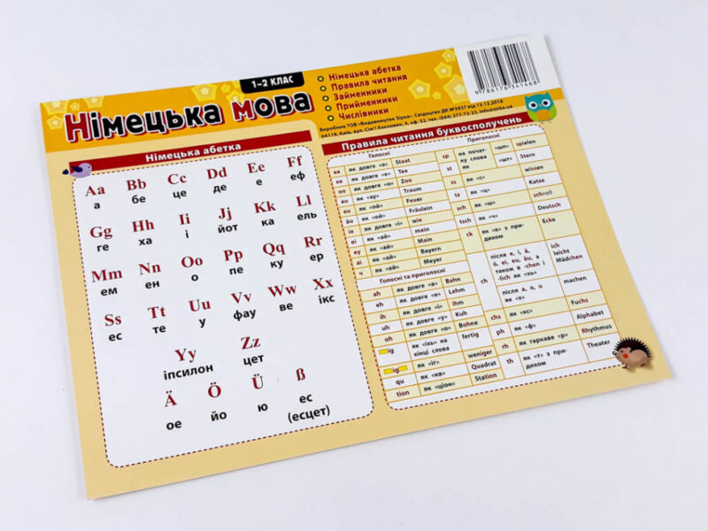 Картонка-підказка Німецька мова 1 кл. 20*15 см Зірка 109265 (9786176341468) (301991) - Зображення 2