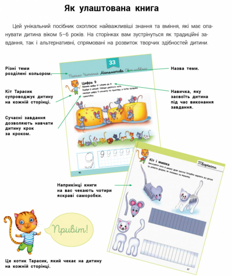 Розвивалочка. З котом Тарасиком. 5-6 років (+100 наліпок) (Укр) Ранок С649008У (9786170937360) (274968) - Зображення 2