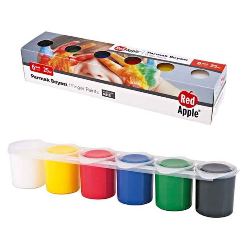 Фарби пальчикові 6 кольорів. Red Apple (8698954012624) (441457)