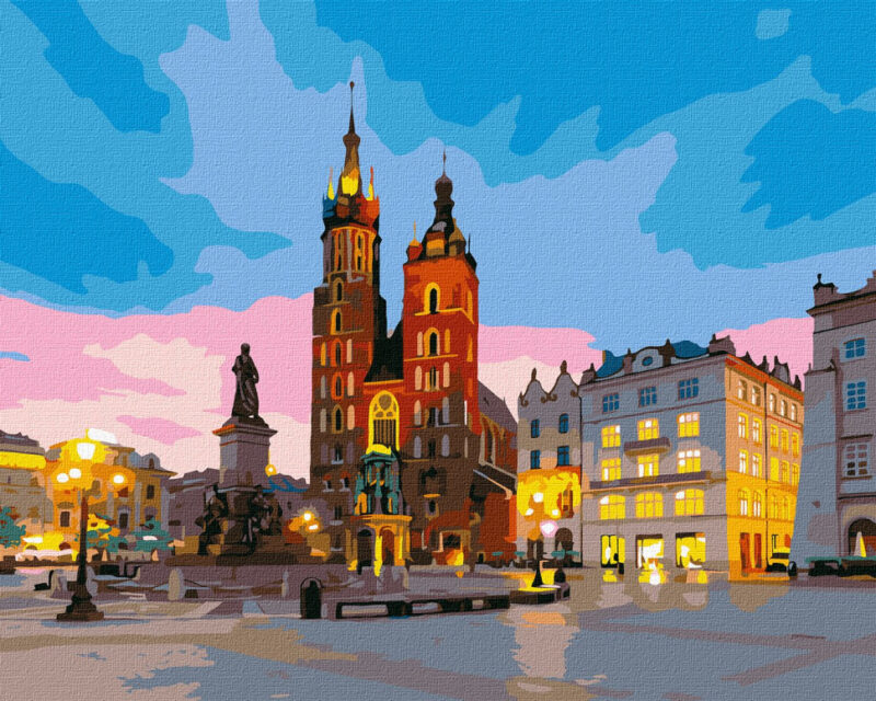 Вечірній Краків. Картина за номерами. 40х50 см Ідейка KHO3607 (4823104331360) (474971)