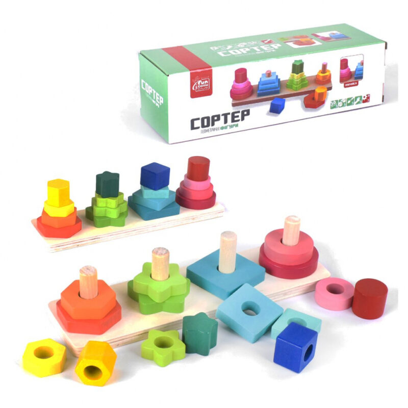 Дерев’яна іграшка. Fun Game Club. Сортер 85820 (Укр) (6945717433755) (456586)