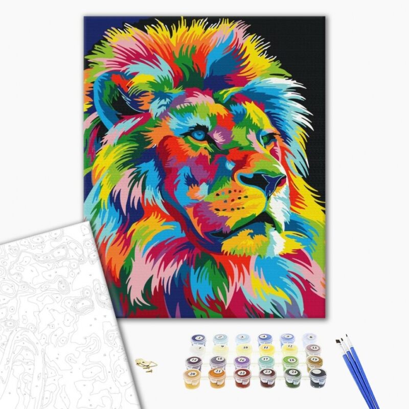 Веселковий король звірів. Картина за номерами 40х50 см (Укр) Brushme (9995482007221) (495966) - Зображення 2