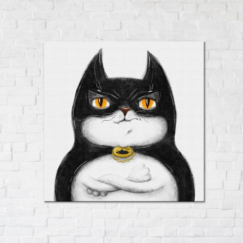 Котик Бетмен. Маріанна Пащук. Постер на полотні 30х30 см (Укр) Brushme (9995482109574) (496012) - Зображення 3