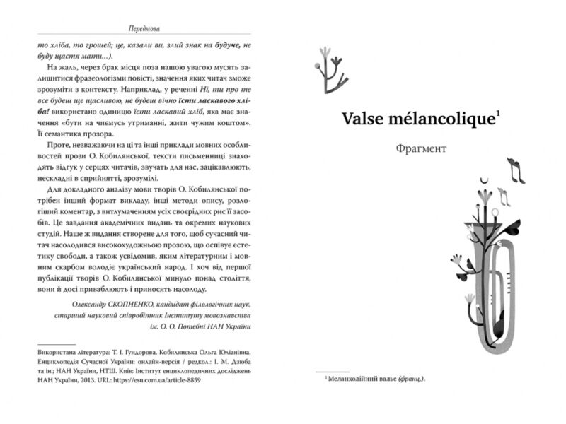 Valse melancolique. Вибрані твори. Ольга Кобилянська (Укр) Рідна мова (9786178248741) (508645) - Зображення 2