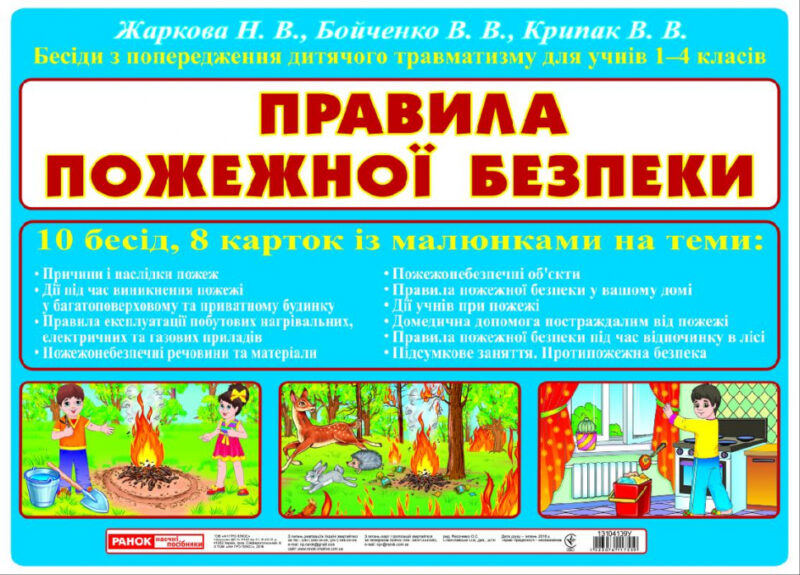 Бесіди з попередження травматизму Правила пожежної безпеки. Плакати в кожний кабінет ~ 13104109У Ранок (4823076117559) (263086)