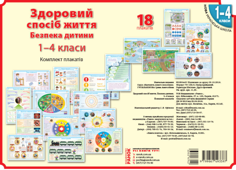 НУШ Безпека дитини 1-4 класи. Здоровий спосіб життя. Комплект плакатів. Гусєльнікова І.А., Єфімова І.В. (Укр) Ранок Н100044У (9789667493387) (302674) - Зображення 6