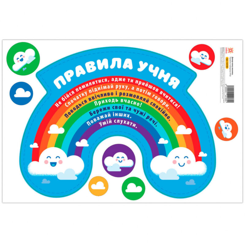 Плакат Декор класу веселка Правила поведінки НУШ (Укр) Зірка 122160 (2000001221600) (347300)
