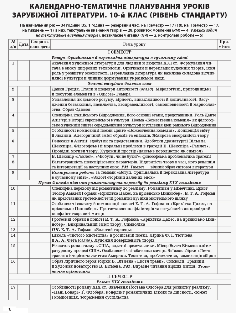 Розробки уроків. Зарубіжна література 10-й клас Рівень стандарту СЛМ016 - Зображення 4