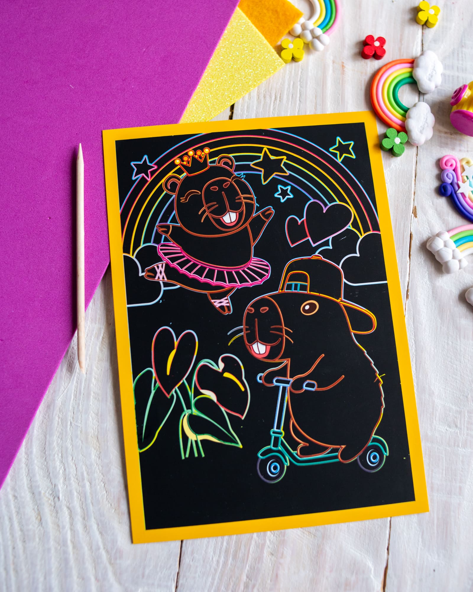 Кольорові гравюри та розмальовки. Капібара - Зображення 7