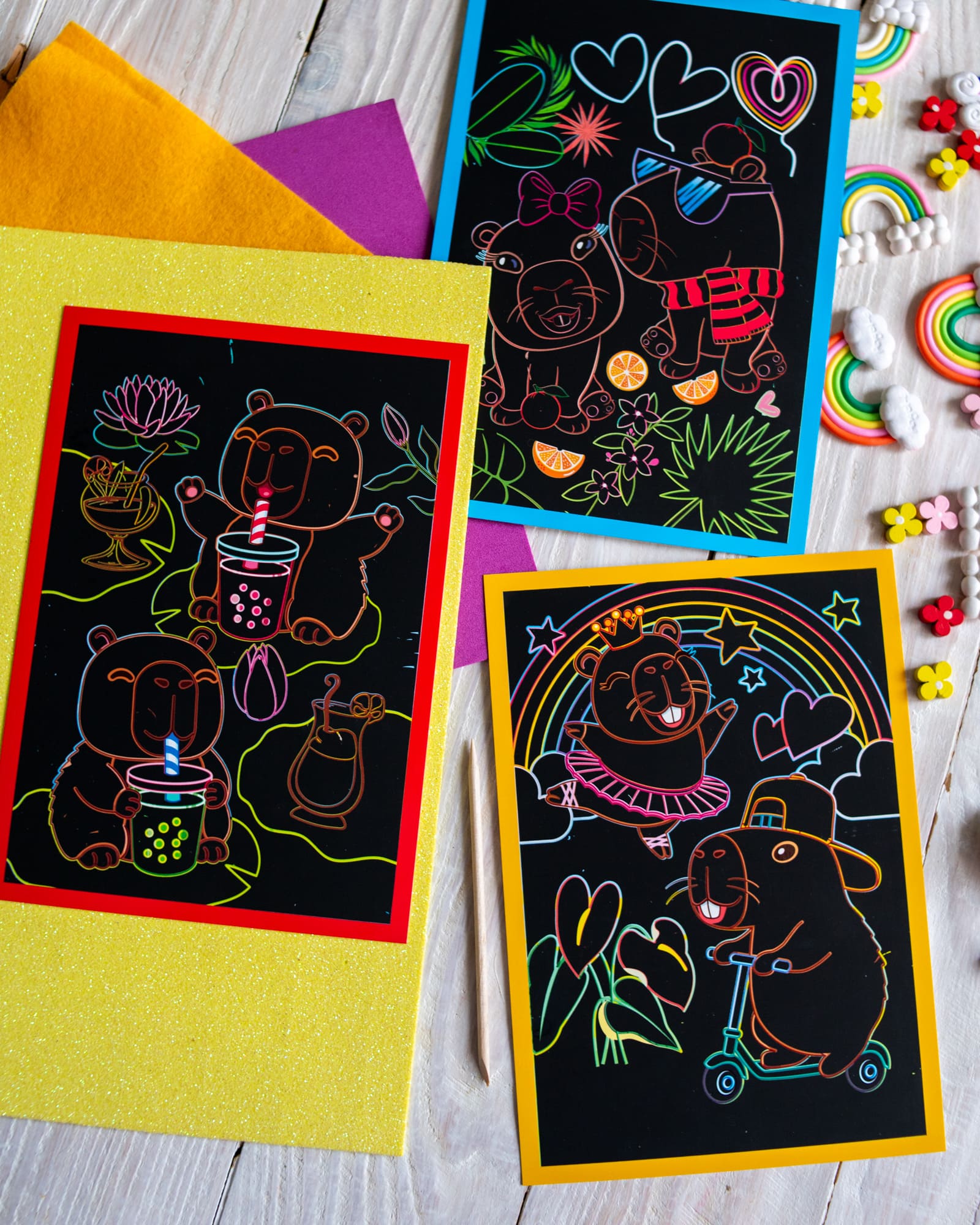 Кольорові гравюри та розмальовки. Капібара - Зображення 9