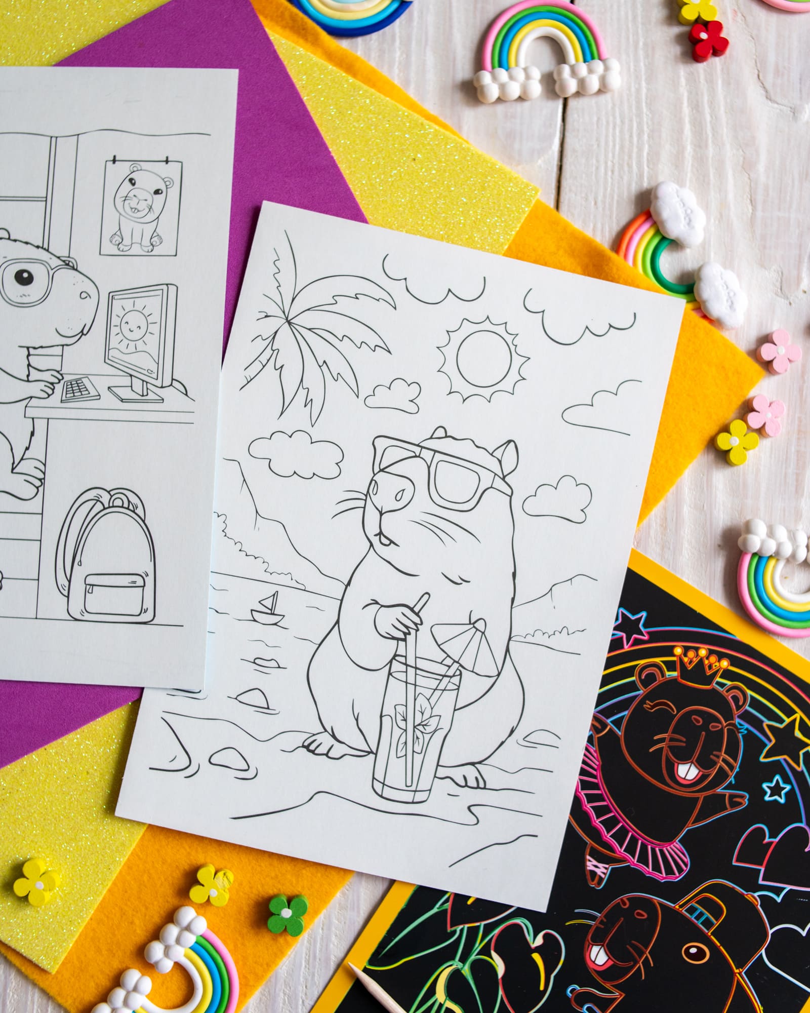 Кольорові гравюри та розмальовки. Капібара - Зображення 11