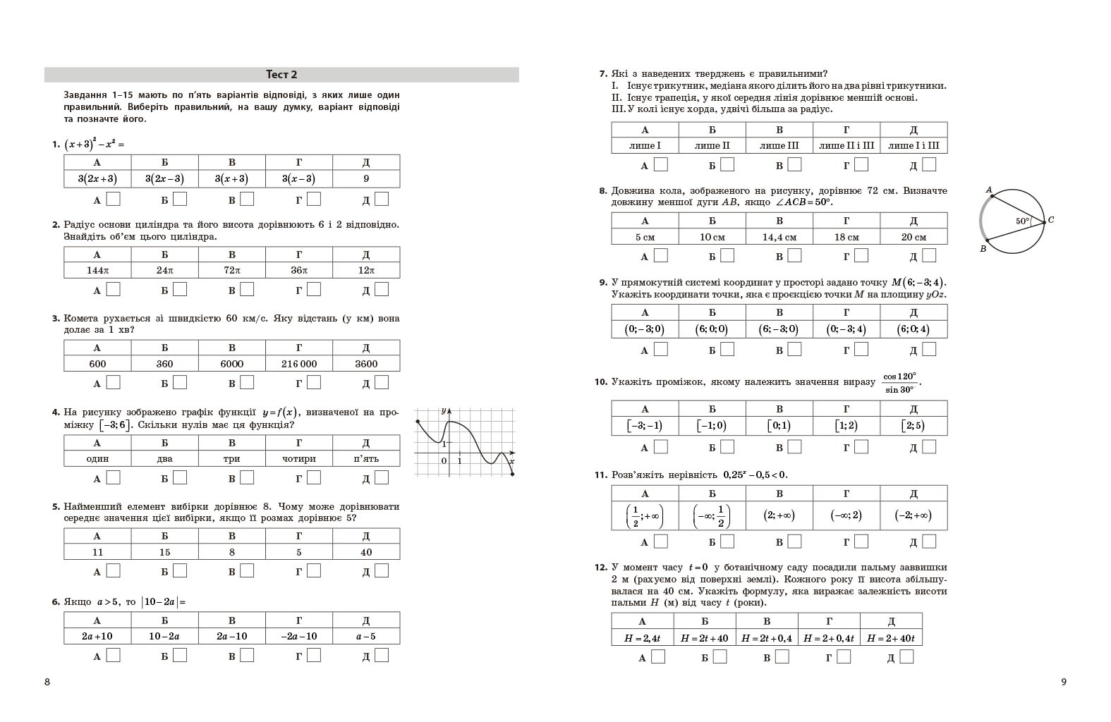 НМТ 2026 Математика. Тестовий зошит - Зображення 5